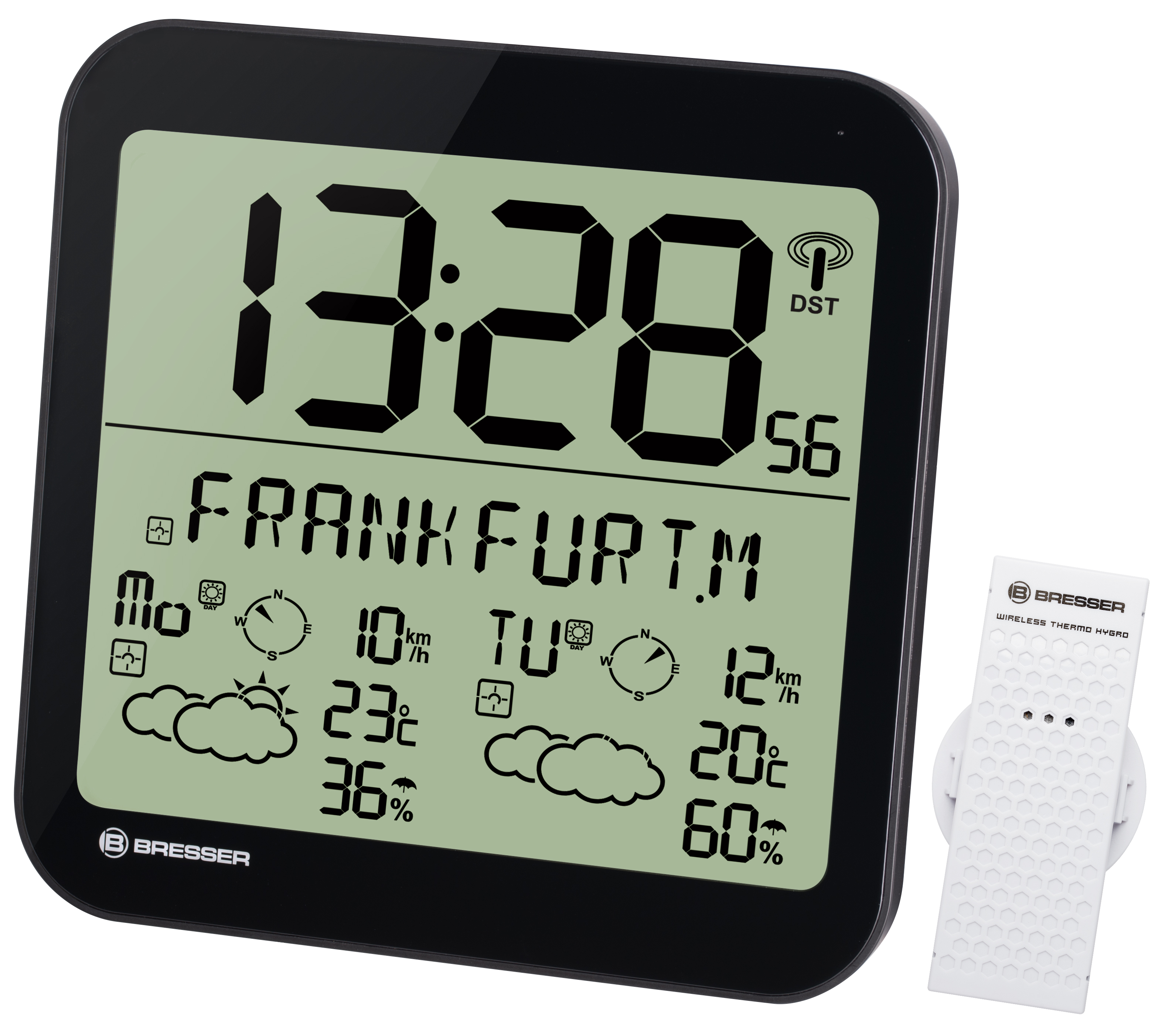 BRESSER MyTime Meteotime LCD Wall Clock