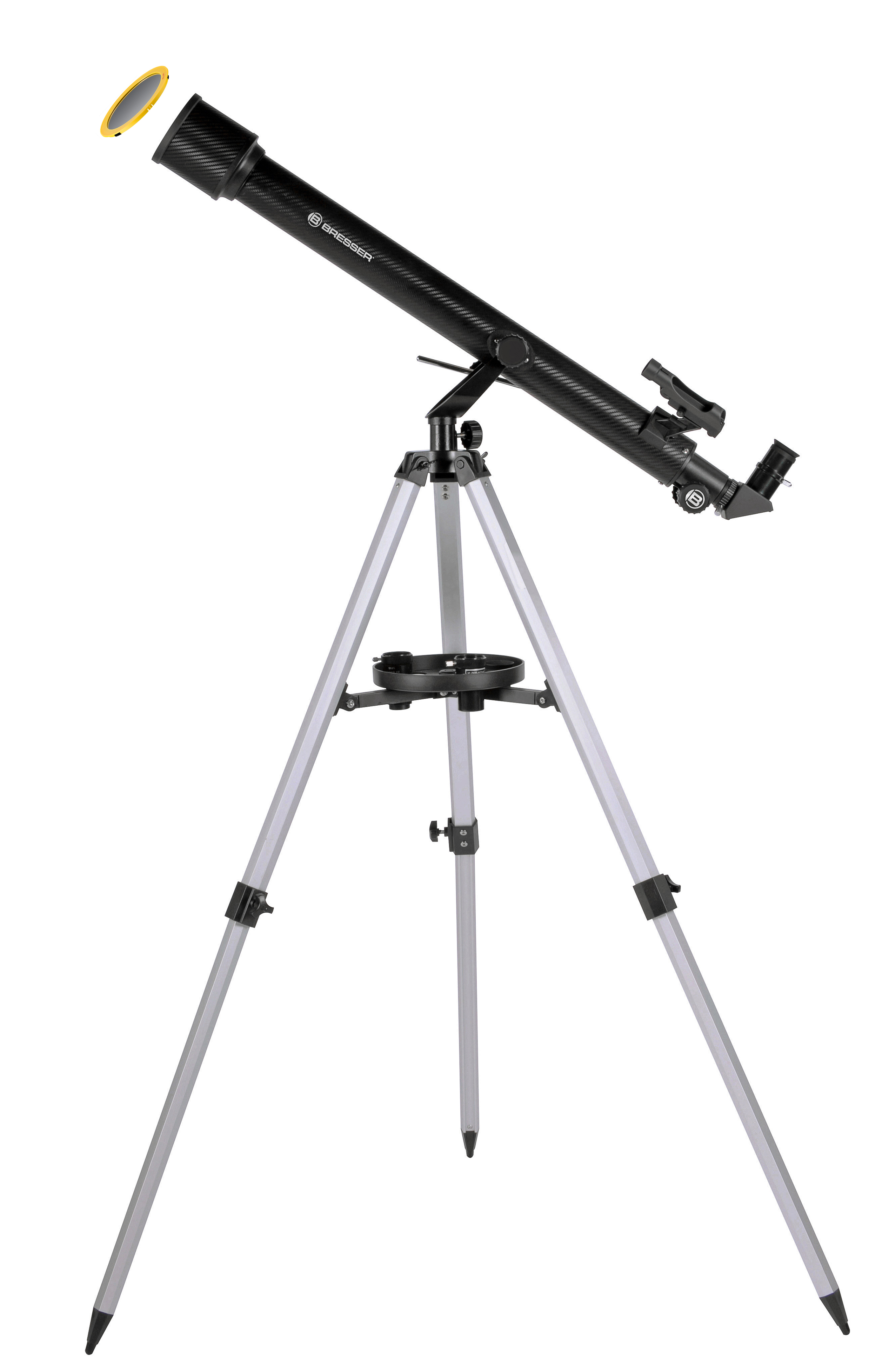 BRESSER Stellar 60/800 AZ - Refractor Telescope with Smartphone Camera Adapter & Solar Filter