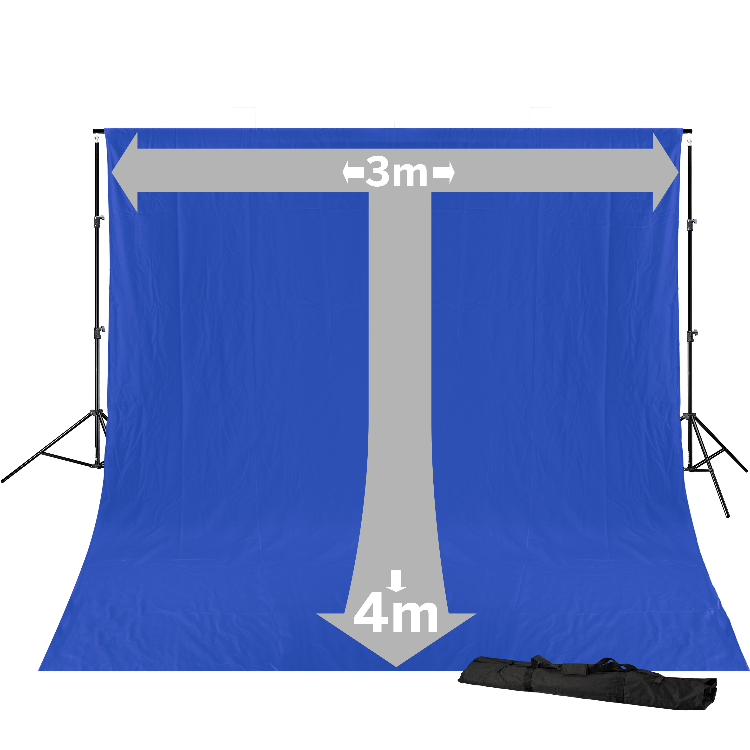 BRESSER BR-D23 Background System + Background Cloth 3 x 4m  Chromakey Blue