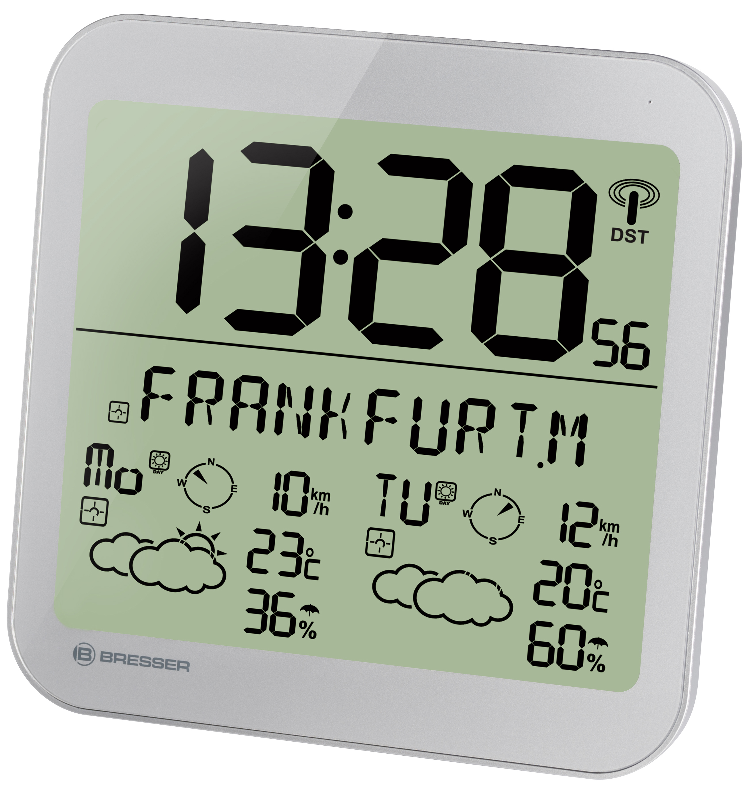 BRESSER MyTime Meteotime LCD Wall Clock