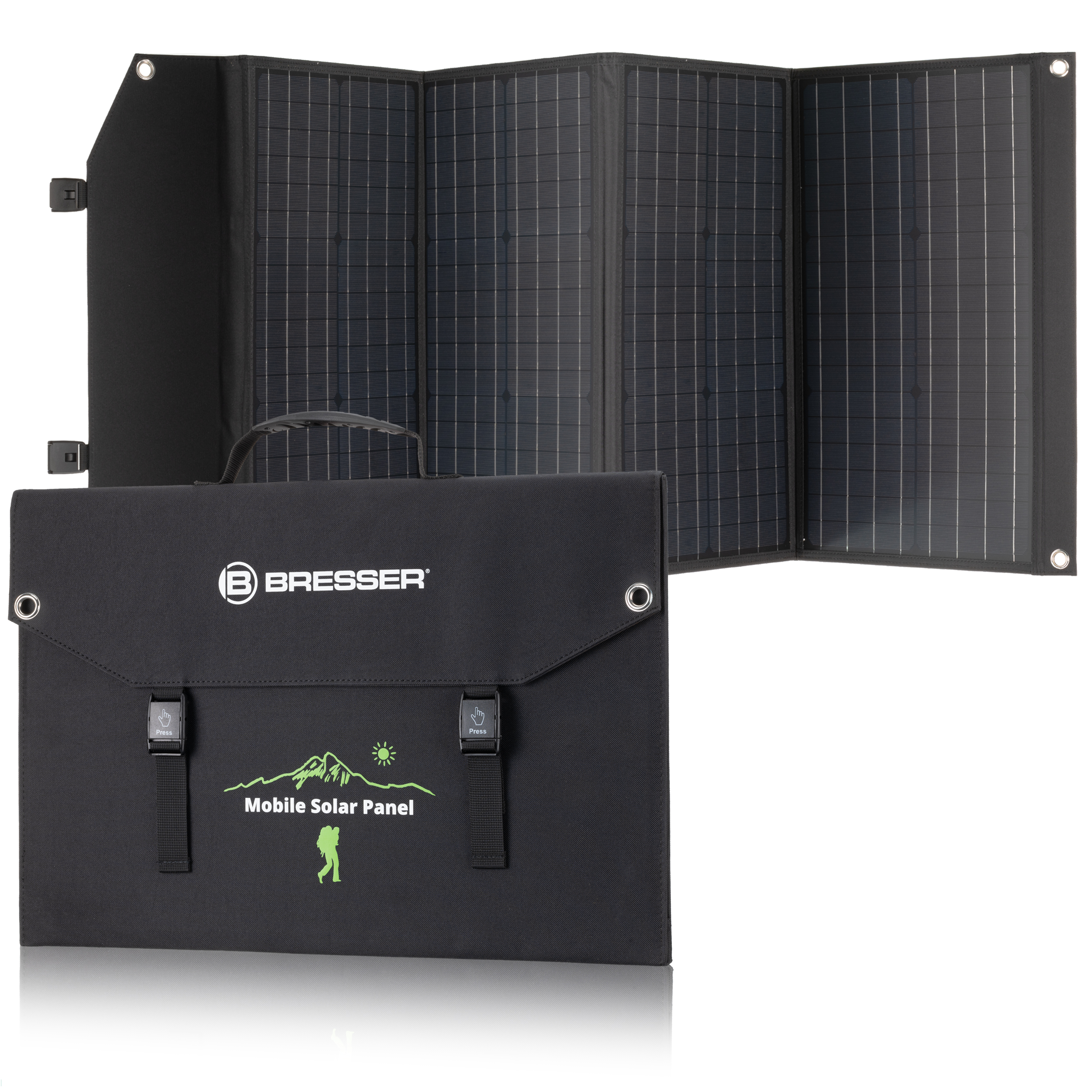 BRESSER Mobile Solar Charger 120 Watt with USB and DC output