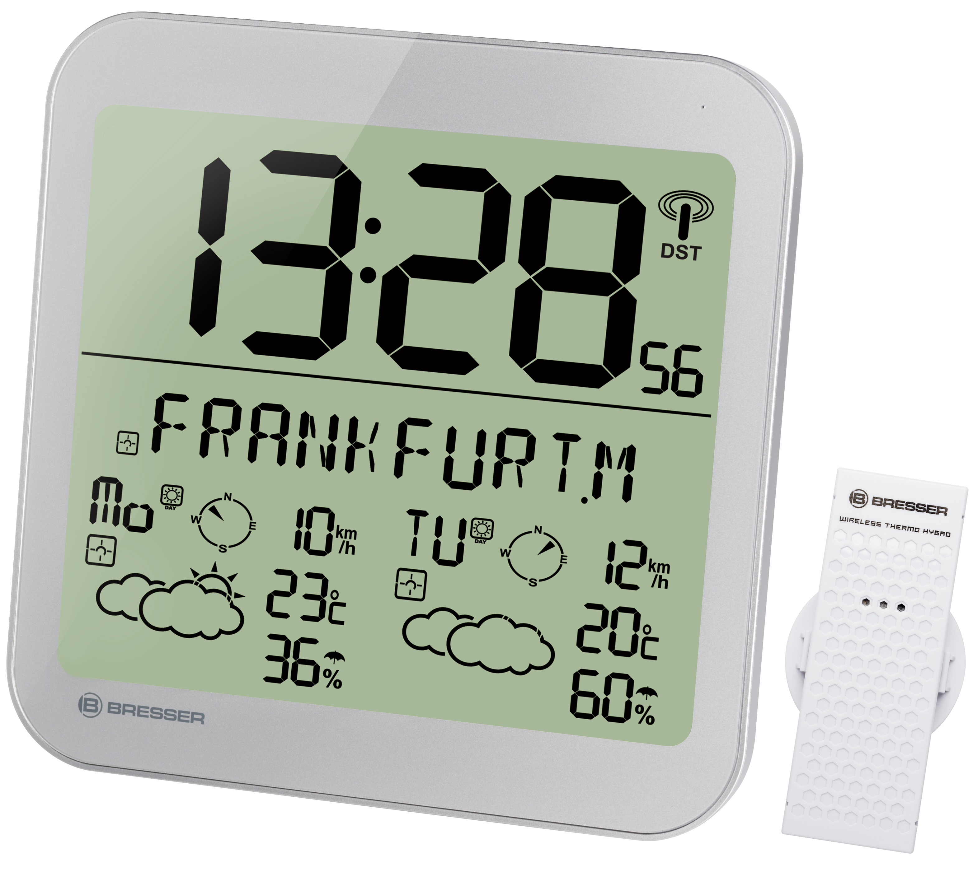 BRESSER MyTime Meteotime LCD Wall Clock