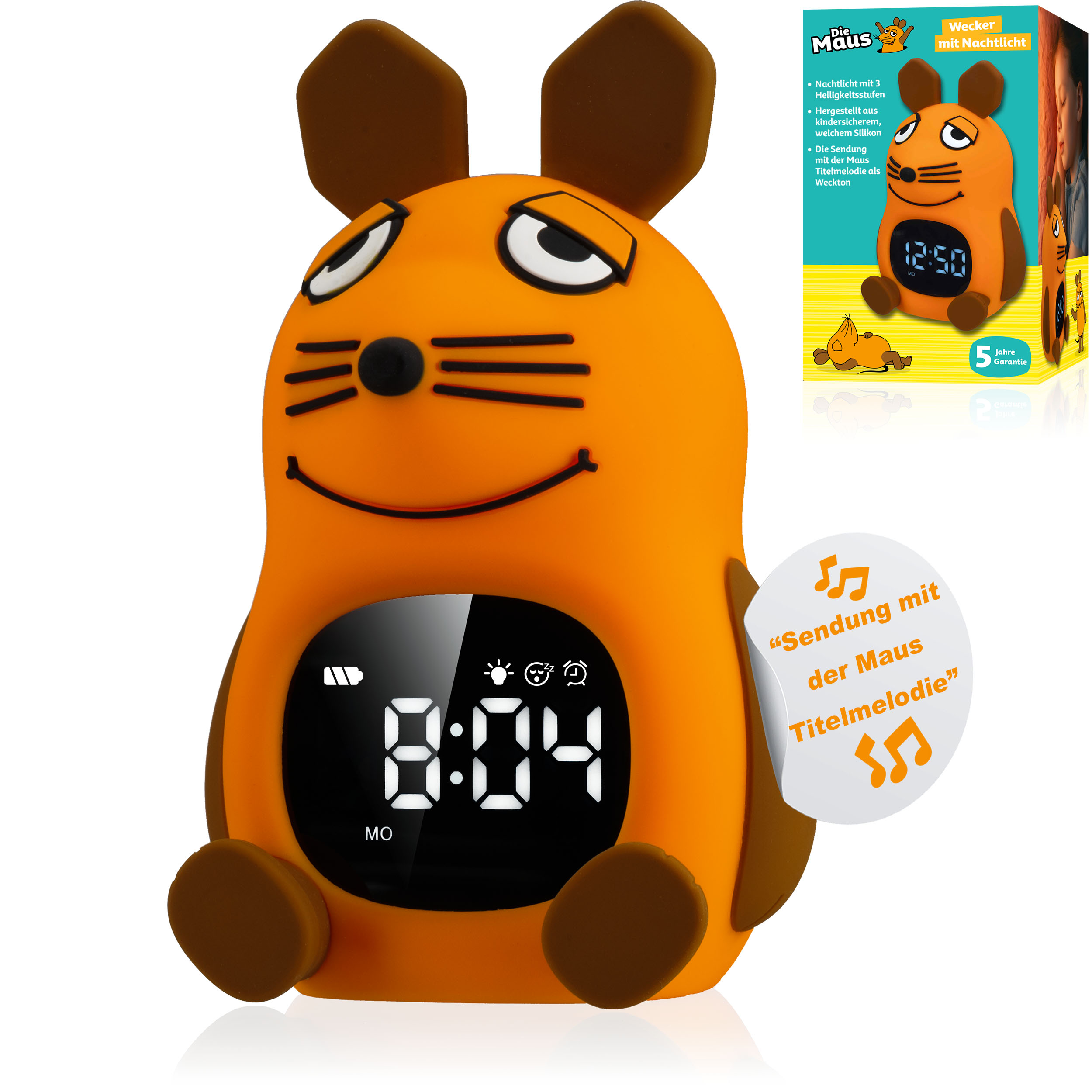 DieMaus Children's Alarm Clock with Night Light