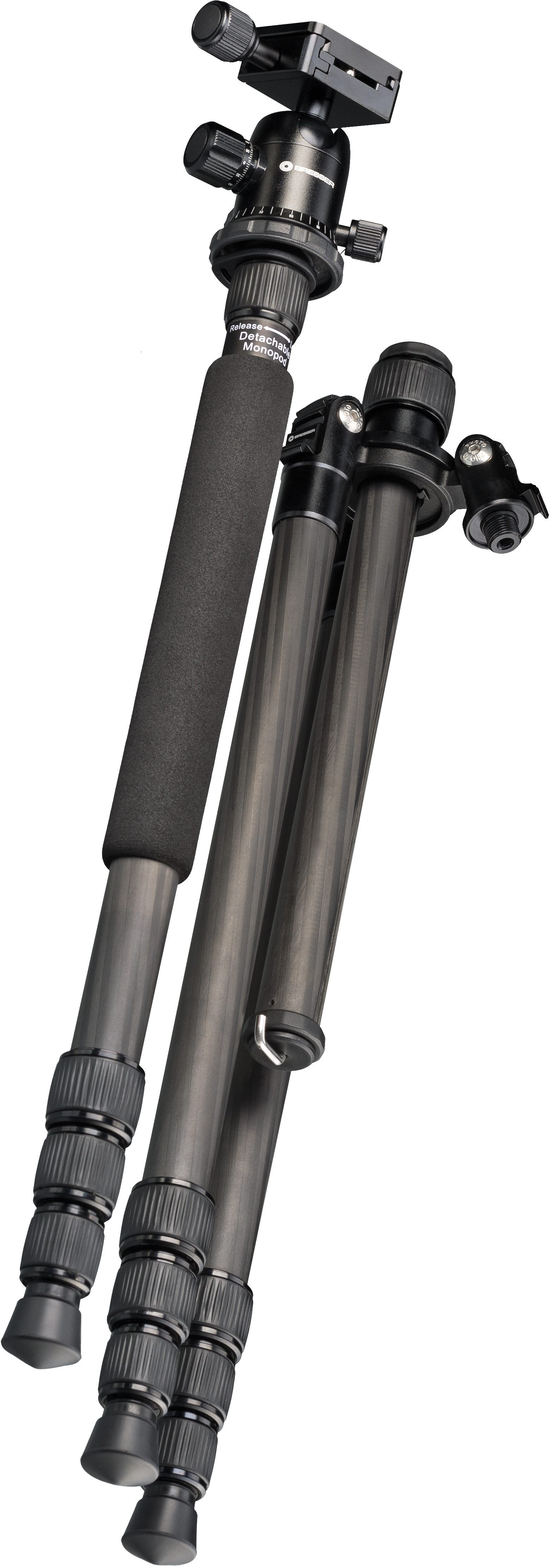 BRESSER BR-2504X8C-B1 Carbon Camera Tripod also usable as Monopod or Ground Level Tripod