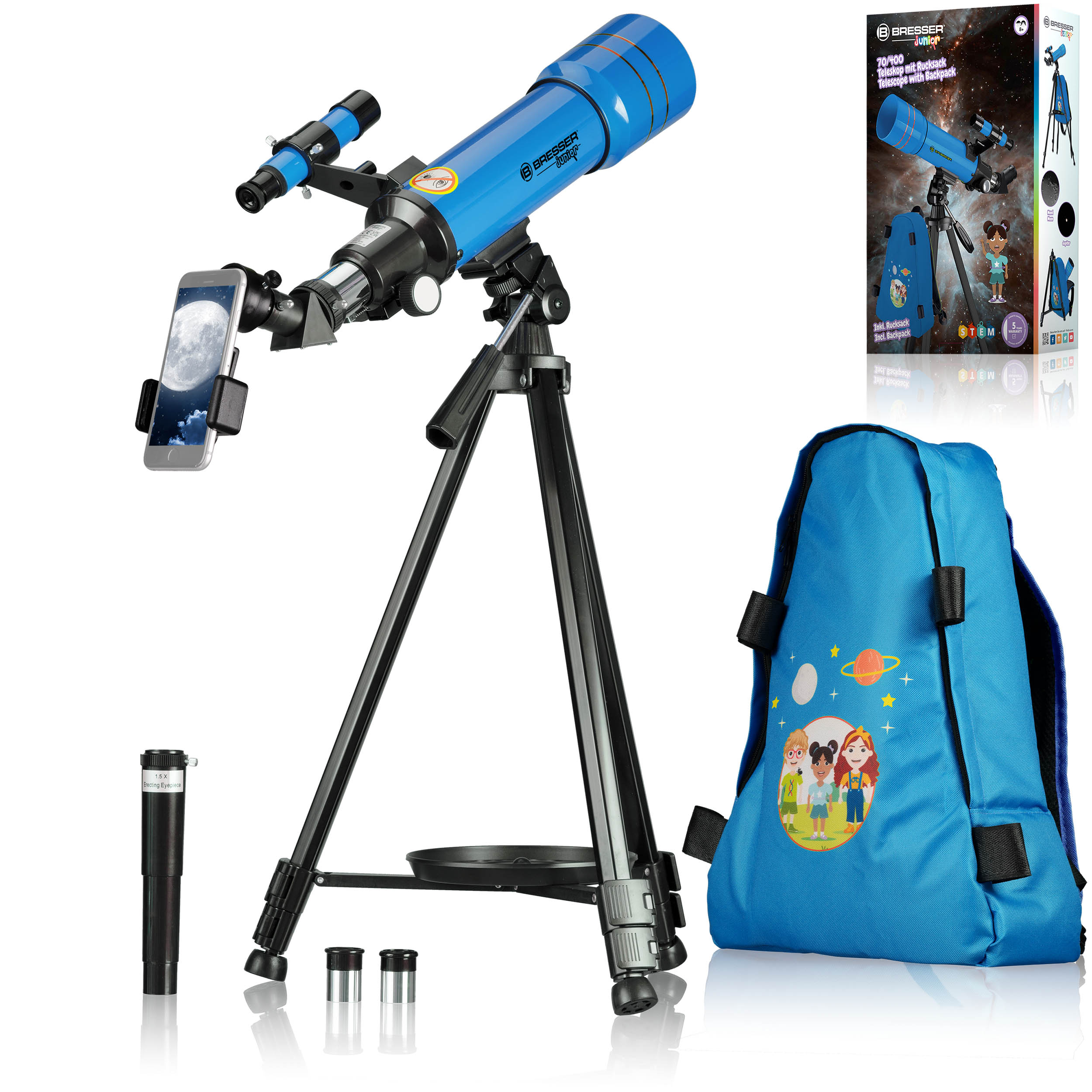 BRESSER JUNIOR Refracting Telescope 70/400 with Backpack