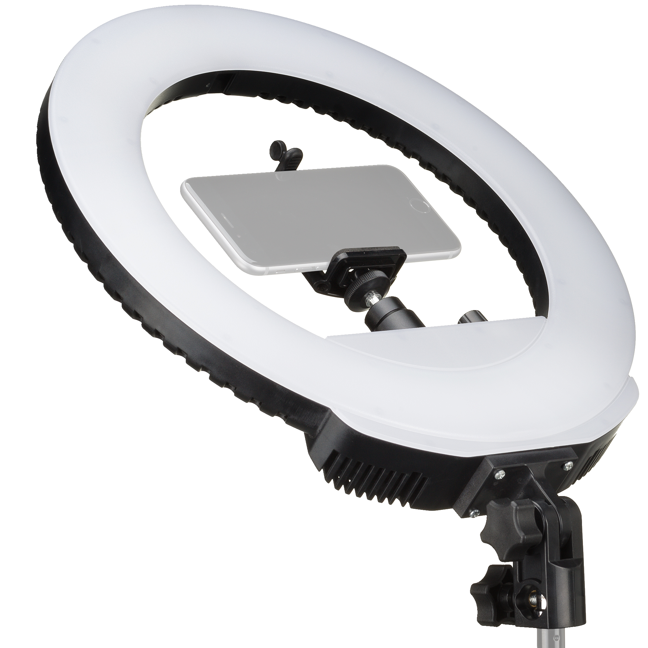 BRESSER MM-26A Bi-Color LED Ring Lamp 24W with Dimmer and Support for Camera and Smartphone inclusive remote trigger