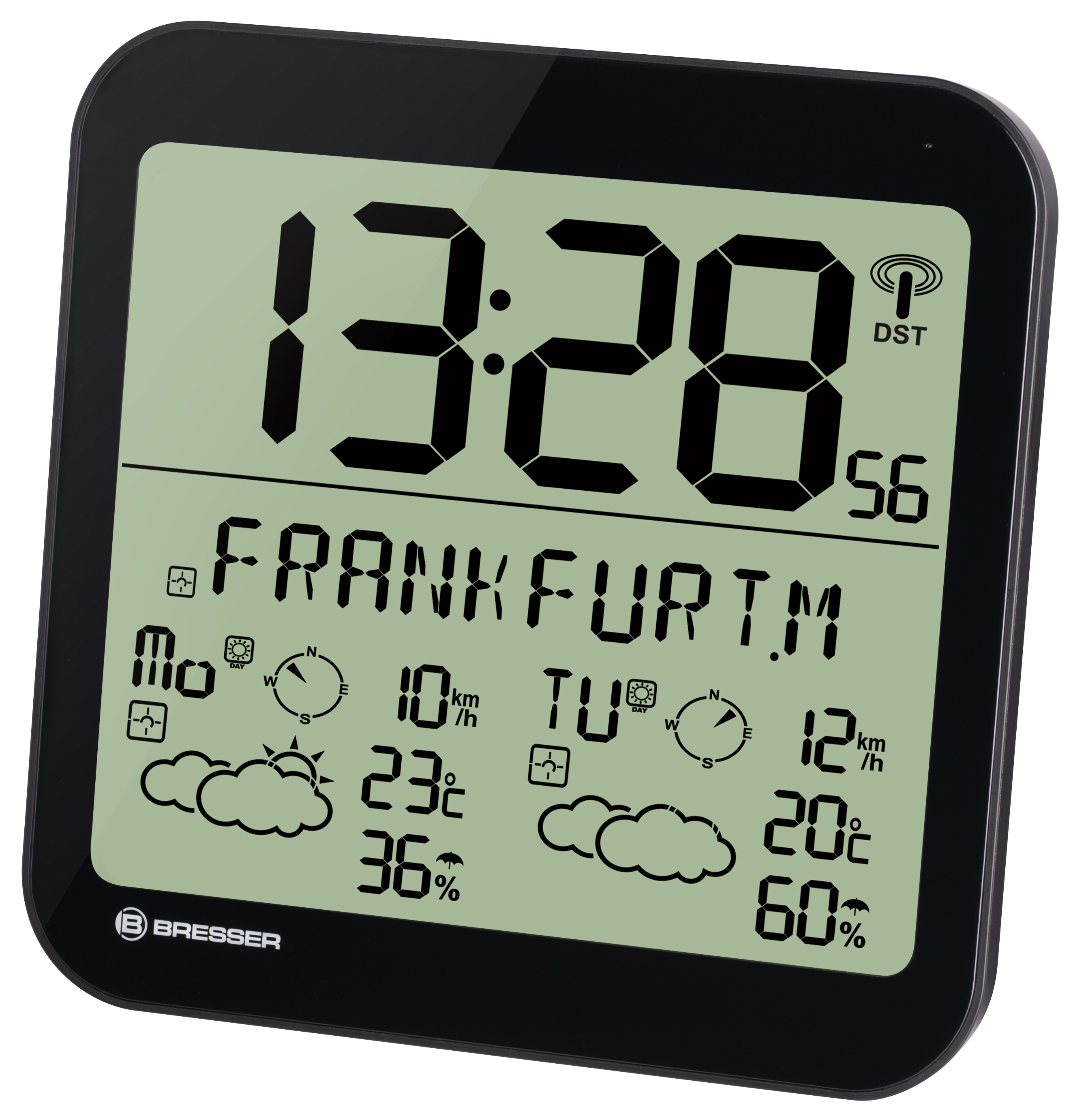 BRESSER MyTime Meteotime LCD Wall Clock