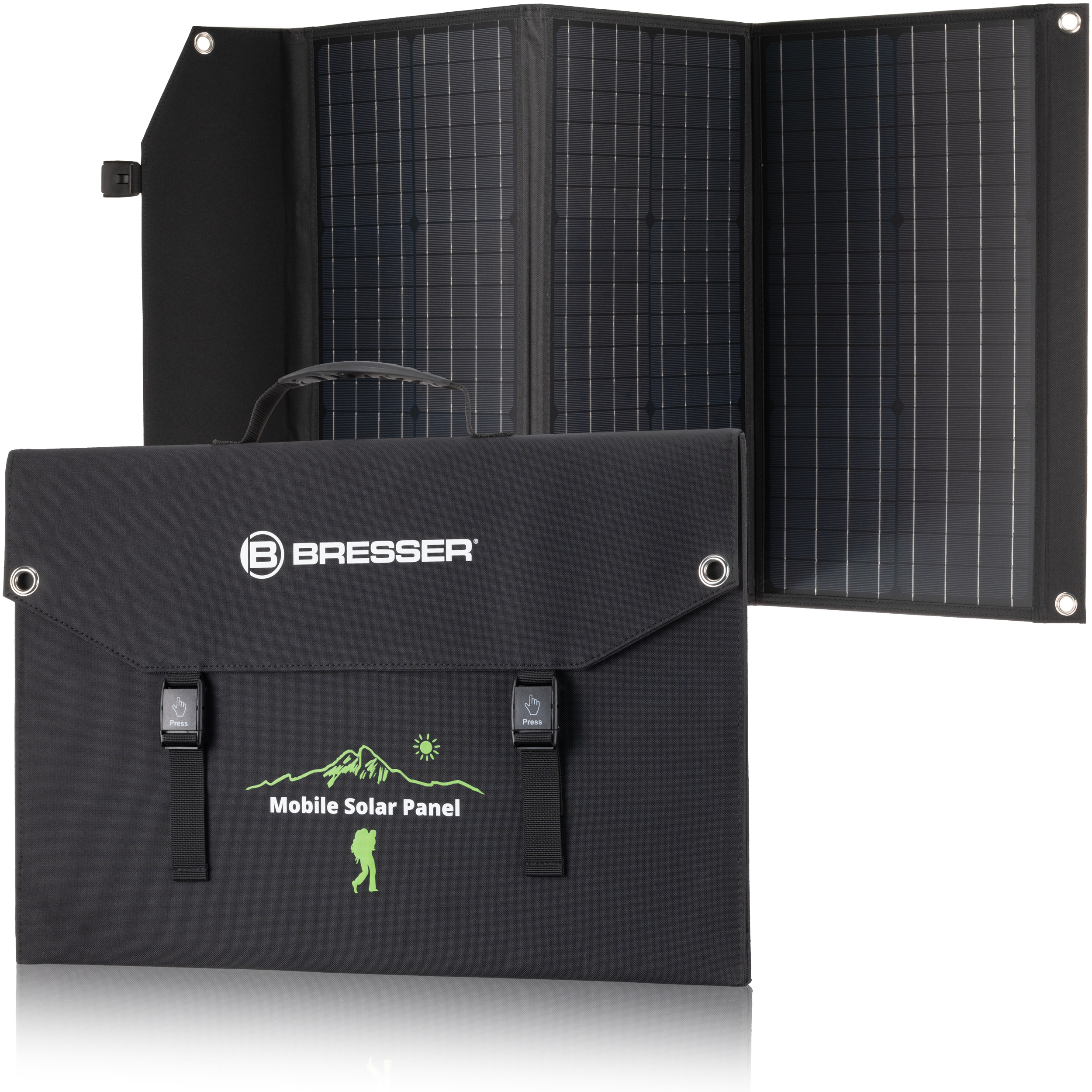 BRESSER Mobile Solar Charger 90 Watt with USB and DC output