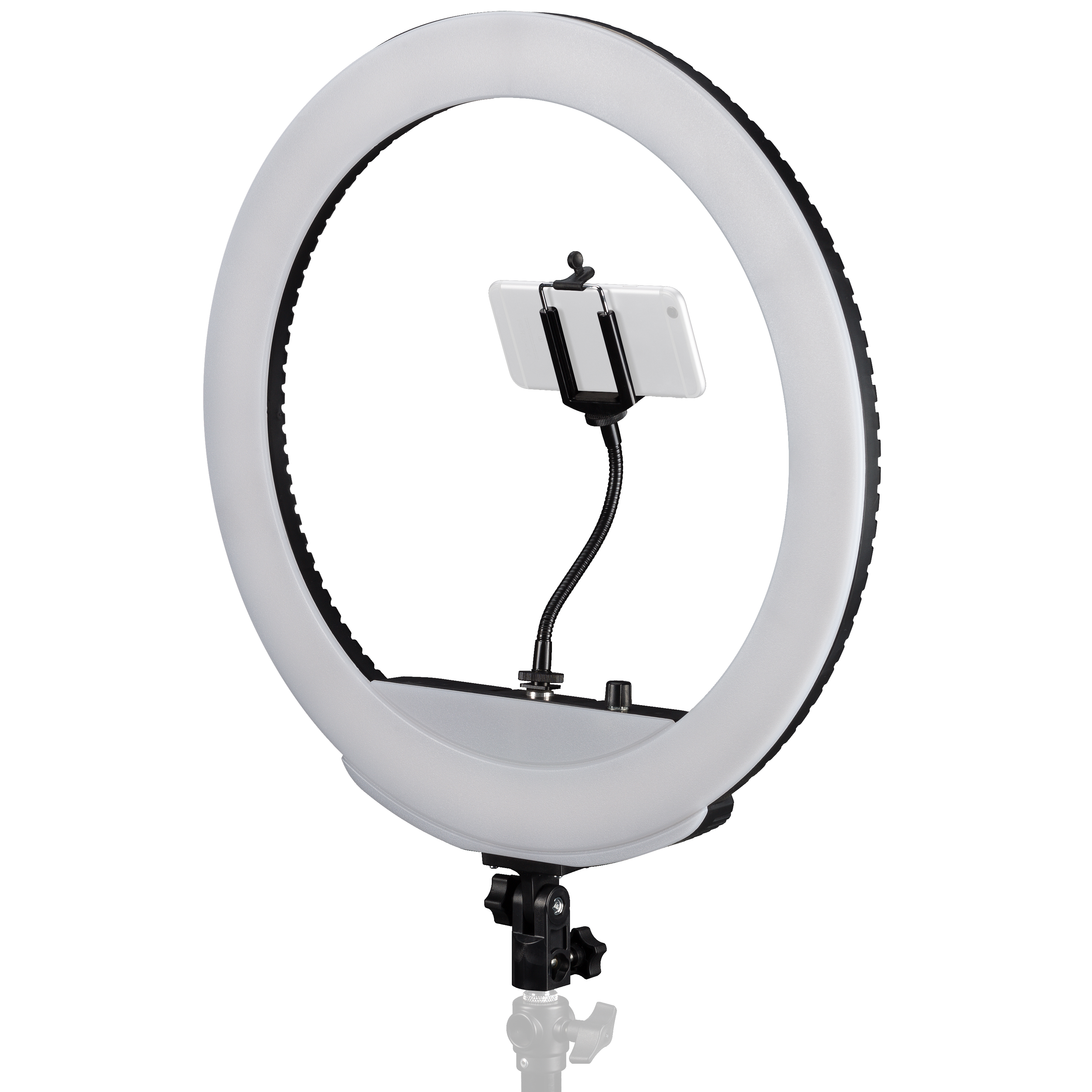 BRESSER MM-26AB Bi-Color LED Ring Lamp 48W with Dimmer, Smartphone Holder and Remote Trigger