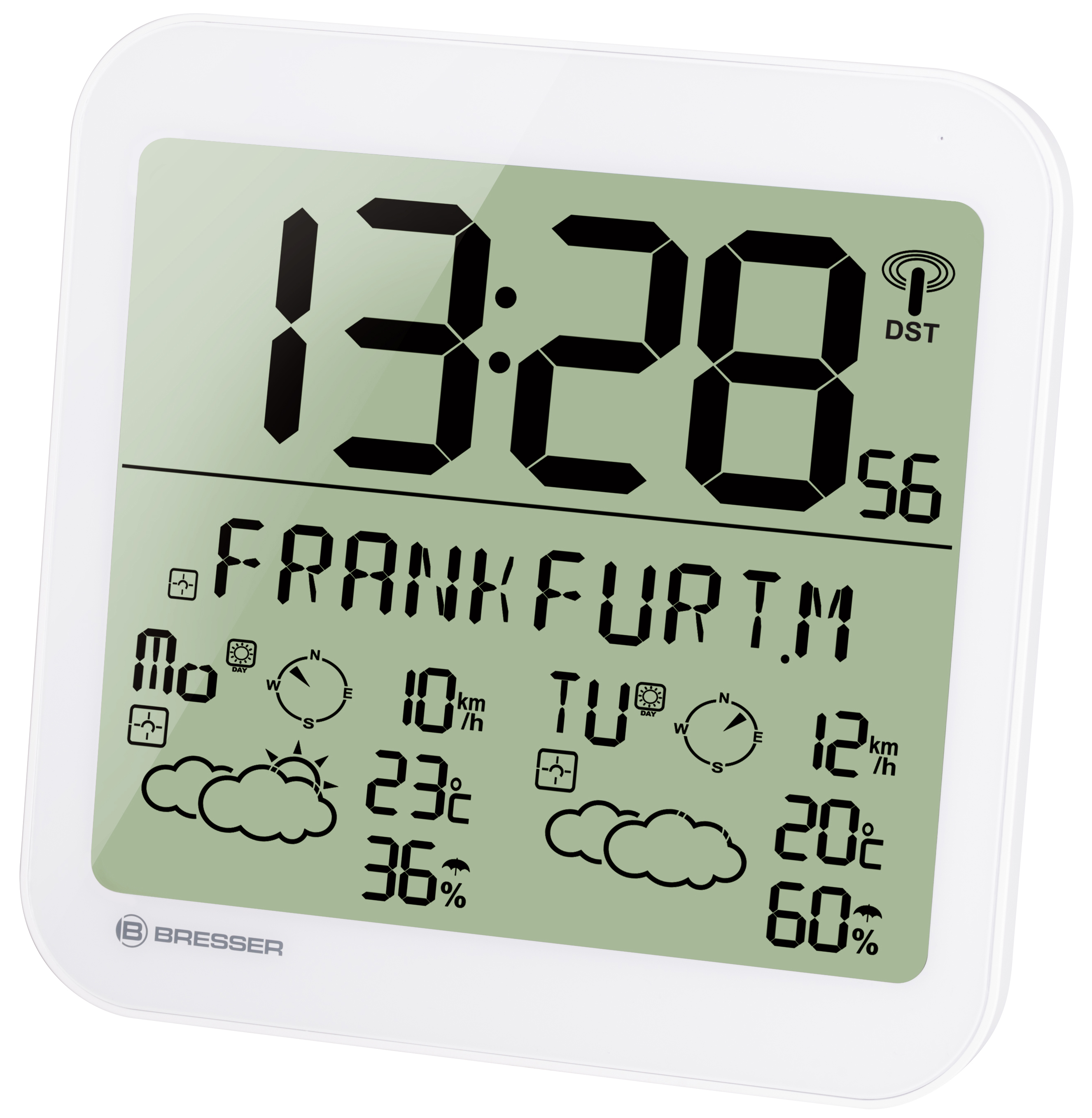 BRESSER MyTime Meteotime LCD Wall Clock