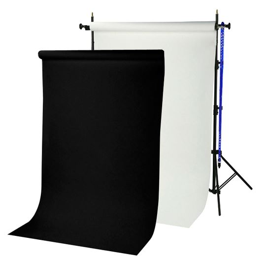 BRESSER BR-TP240 background system 240 cm high + 2 paper rolls (1.35 x 11 m) arctic white and black