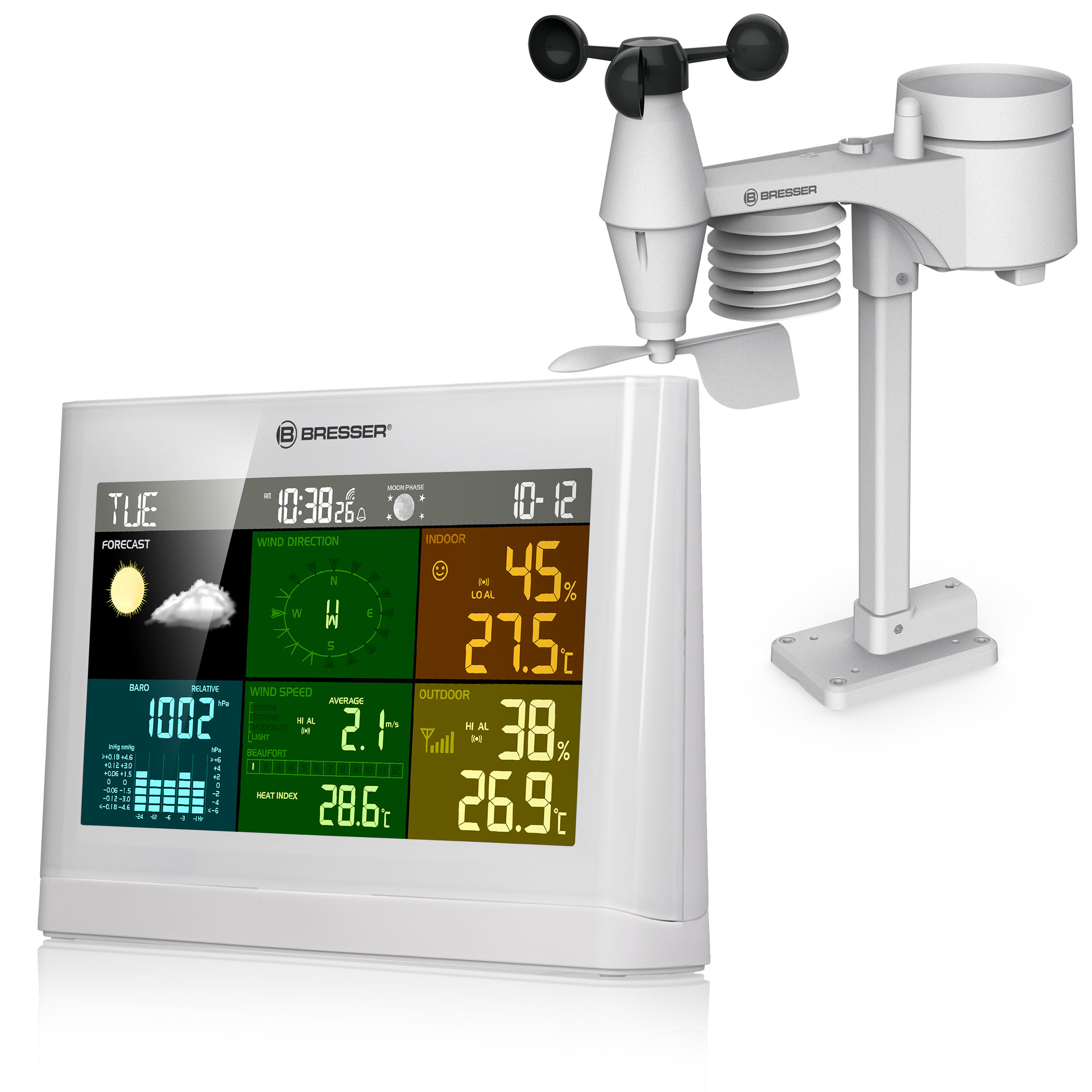 BRESSER 5-in-1 Comfort Weather Station with Colour Display