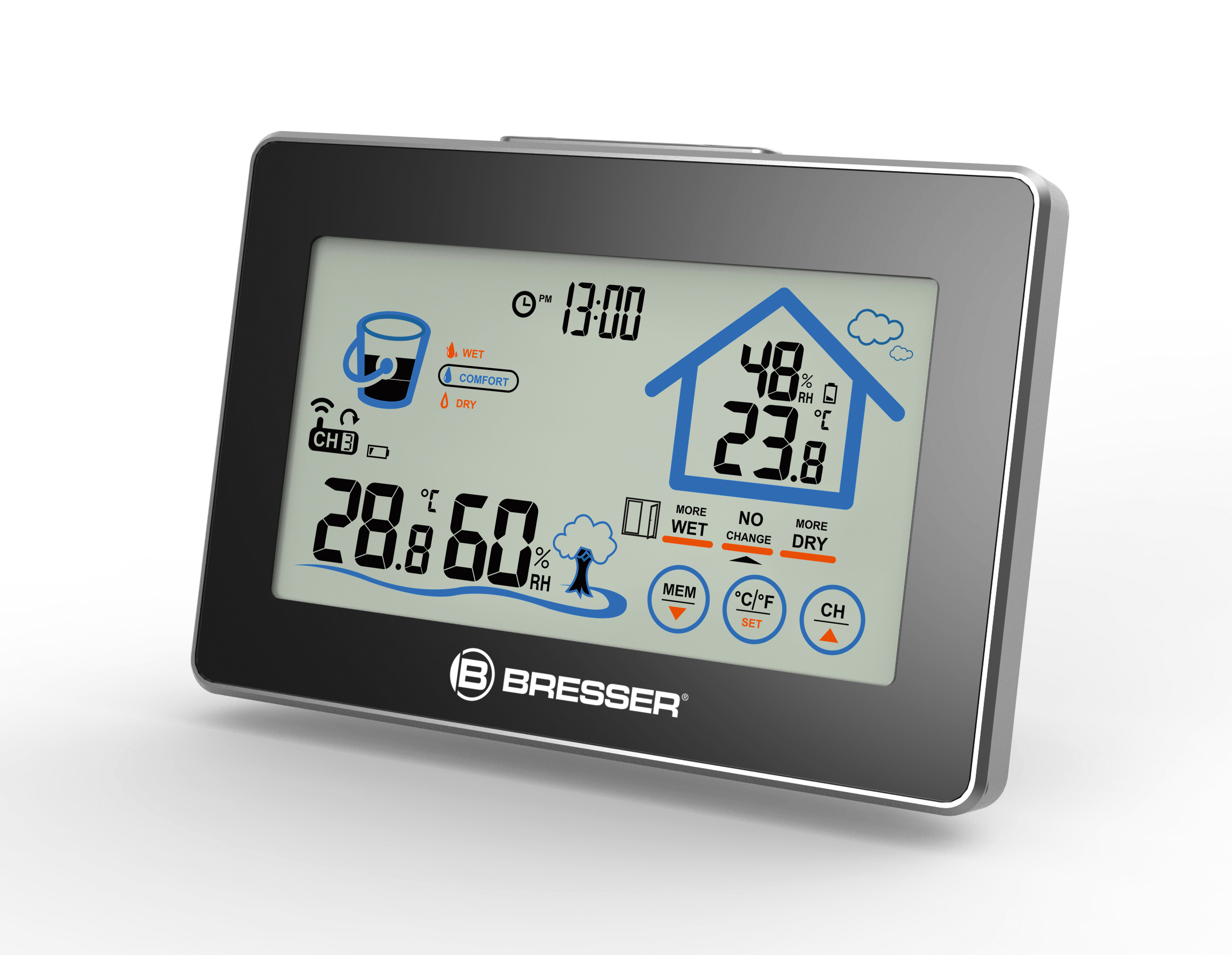 BRESSER RC Hygrometer with Ventilation Indicator