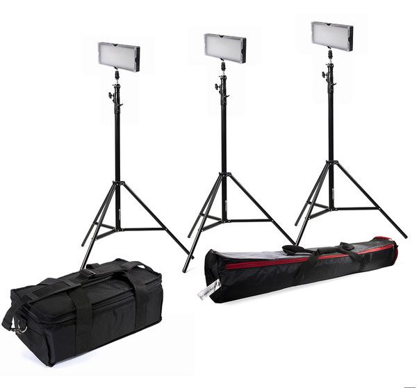 BRESSER SL-360 LED continuous light set (3x LED and 3x tripods)