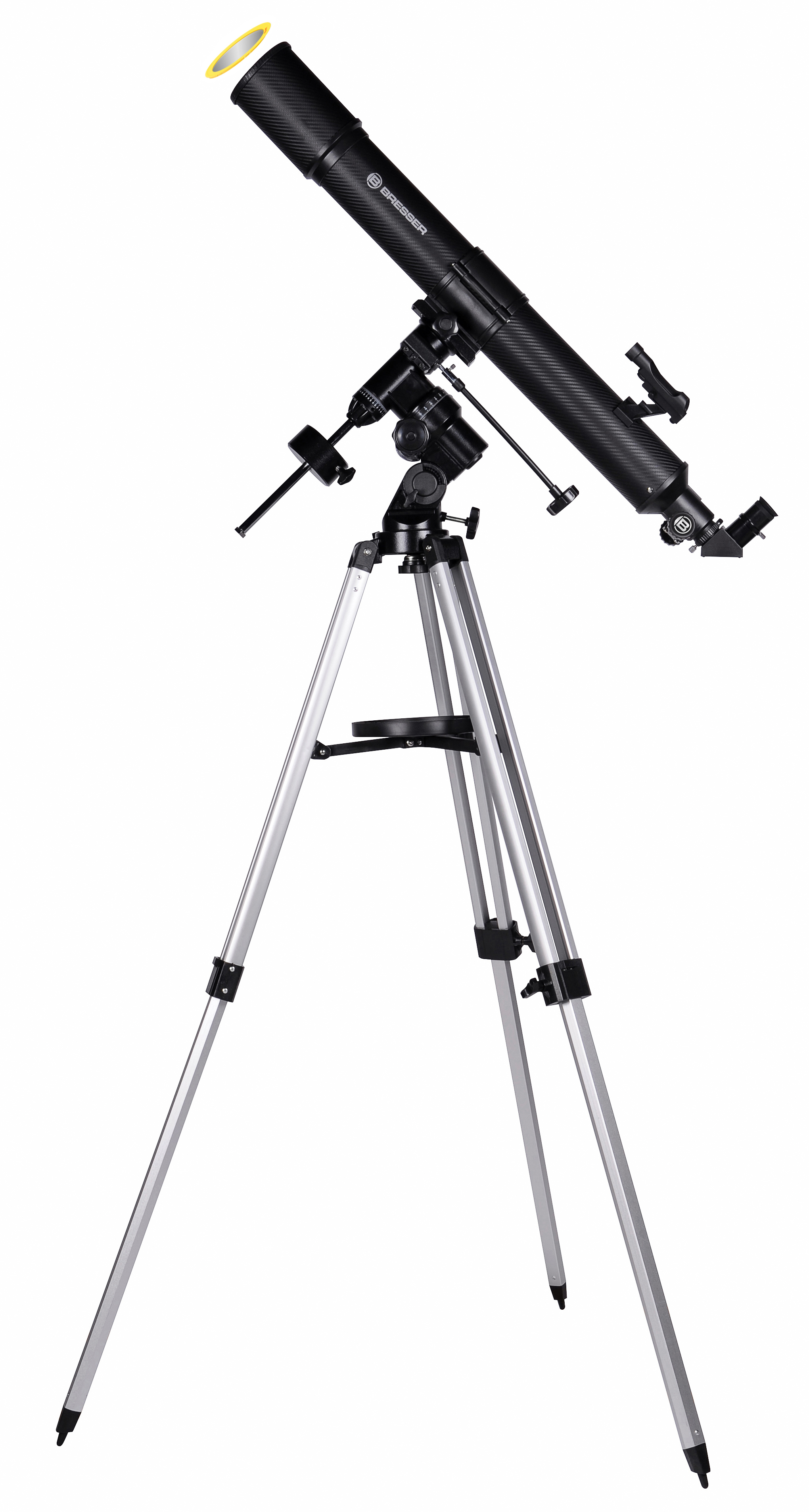 BRESSER Quasar 80/900 EQ Refractor Telescope with Smartphone Camera Adapter