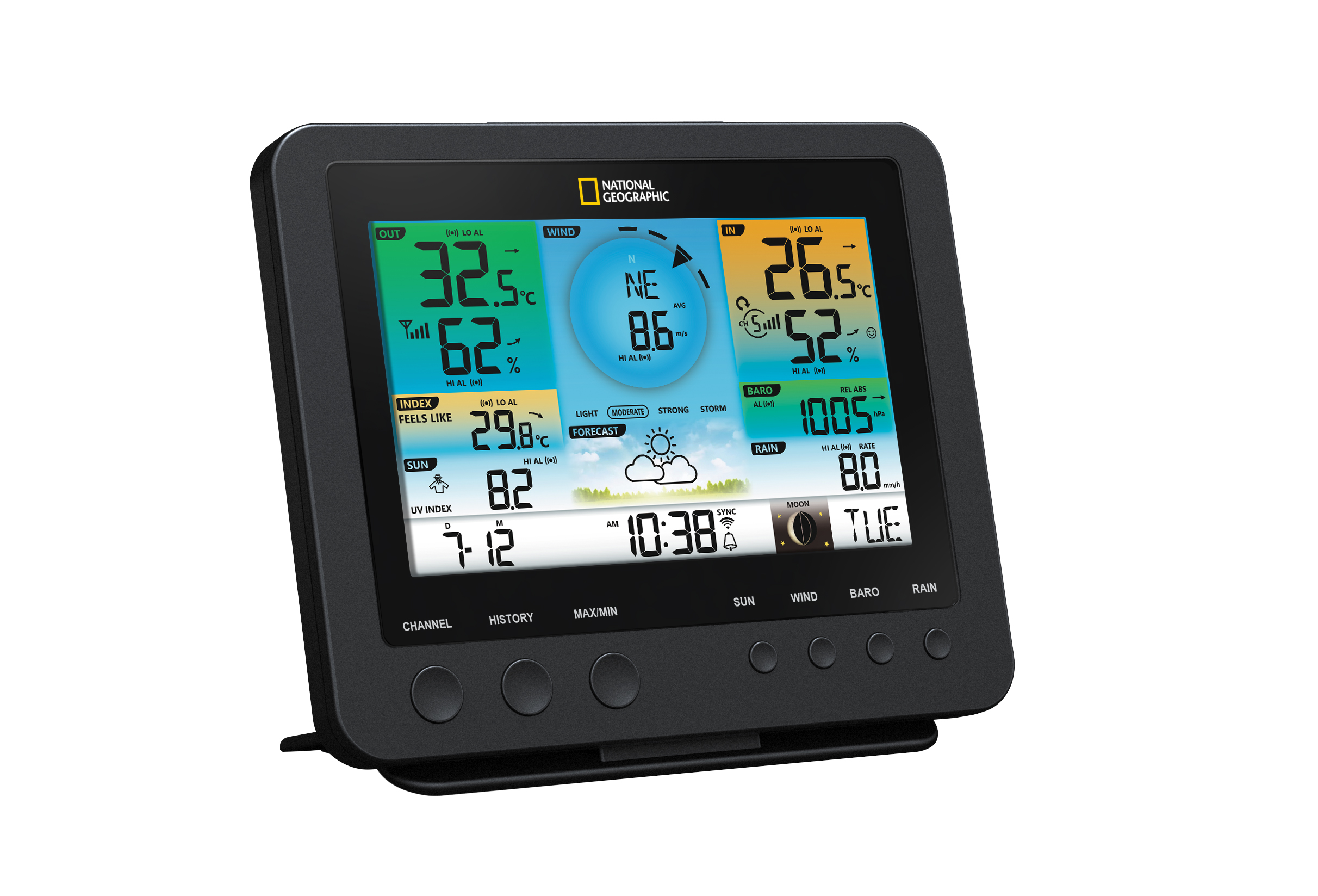 NATIONAL GEOGRAPHIC WIFI Colour Weather Station with 7in1 Sensor (Refurbished)