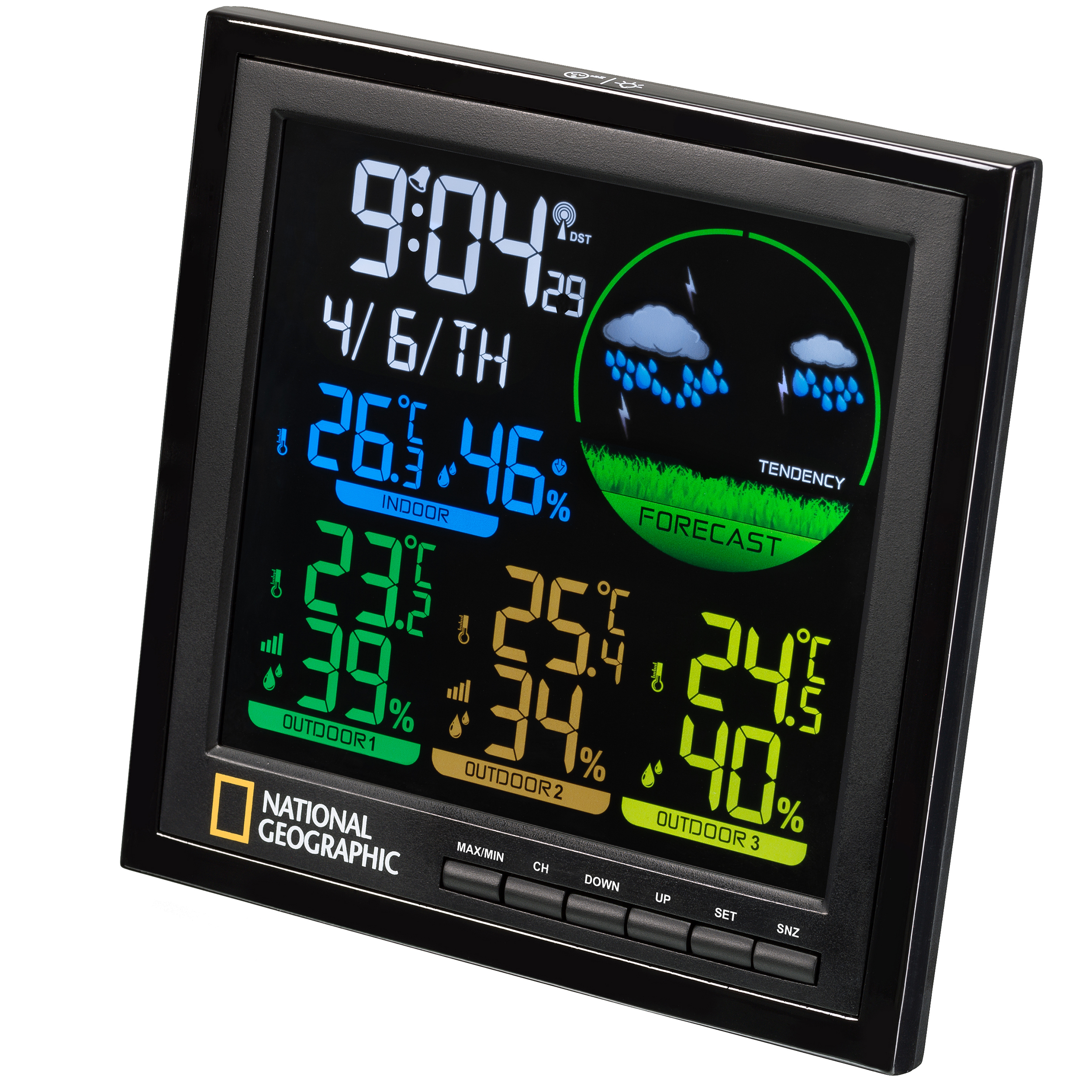 NATIONAL GEOGRAPHIC VA Colour LCD Weather Station incl. 3 Sensors