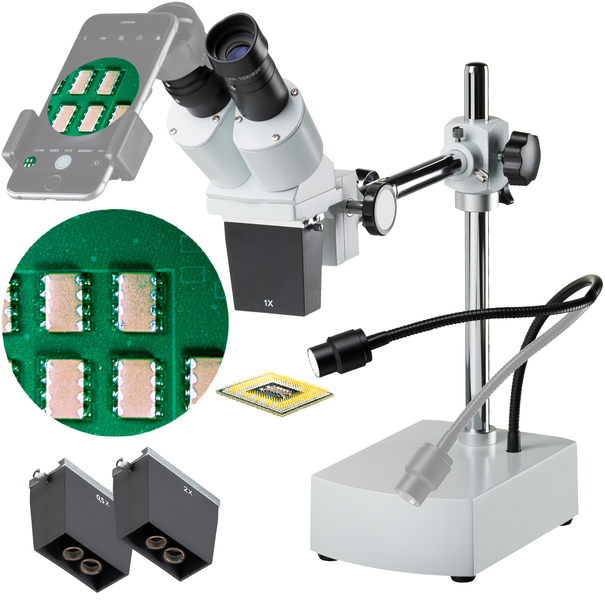 BRESSER Biorit ICD CS 5x-20x Stereo Microscope LED