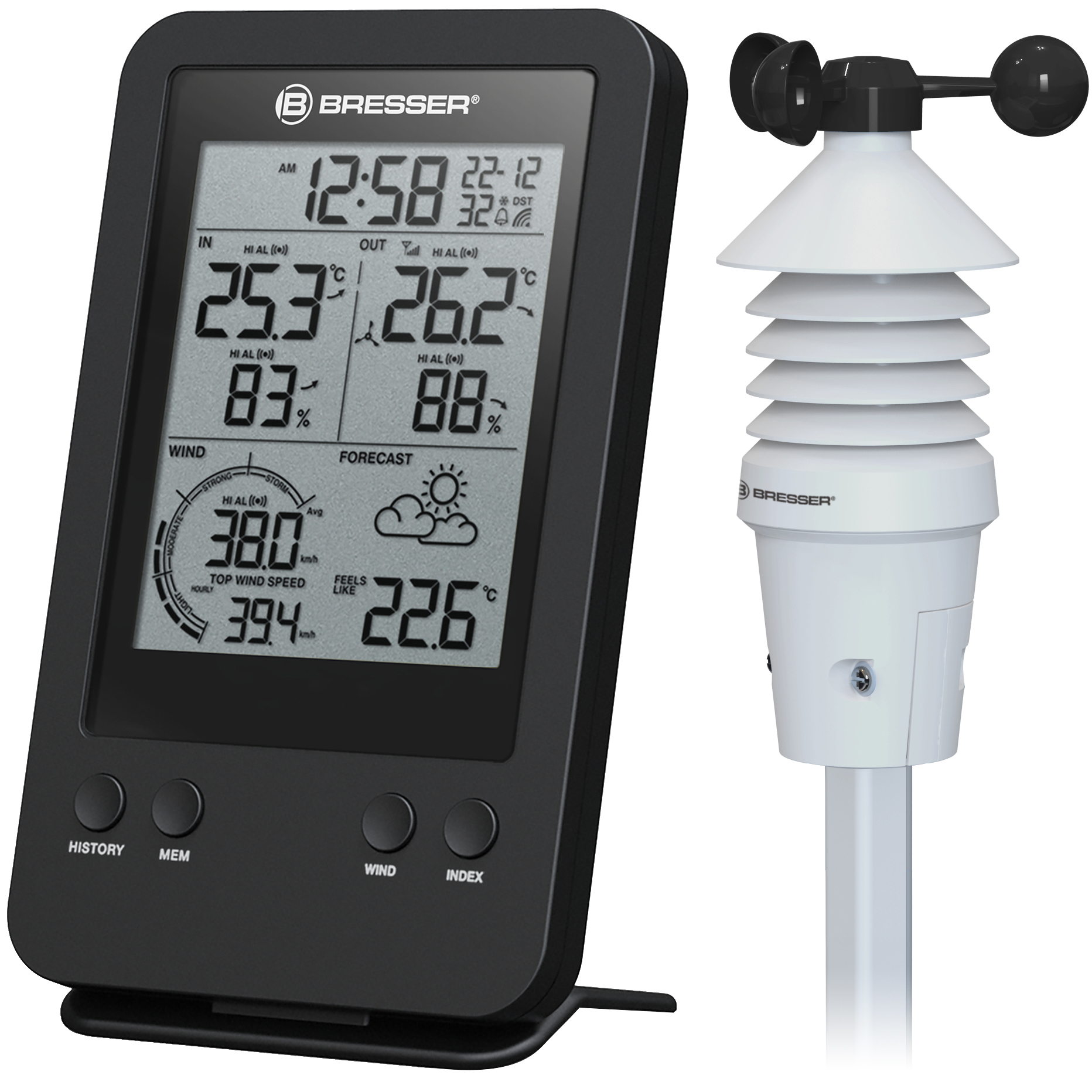 BRESSER 3-in-1 Professional Wind Gauge / Anemometer