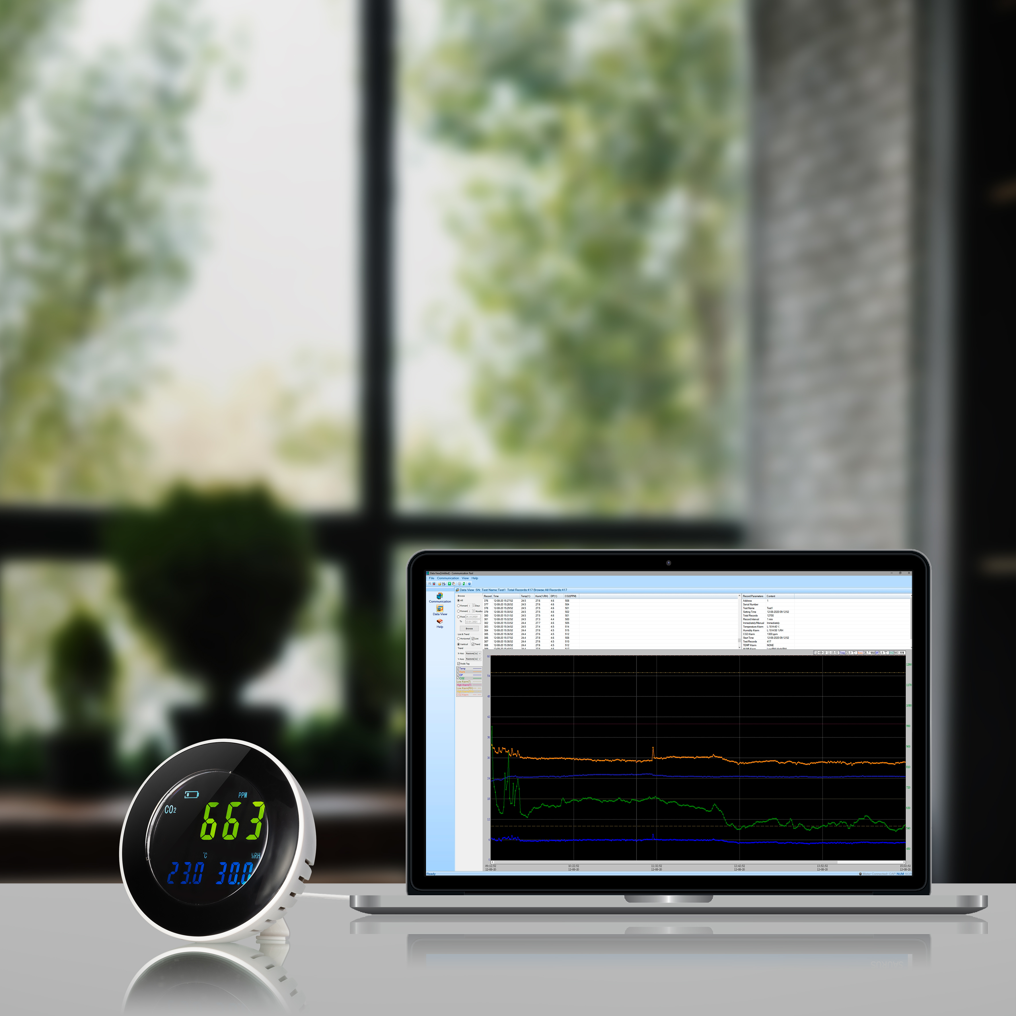 BRESSER CO2 Monitor with Data Logger for Air Quality Control INV