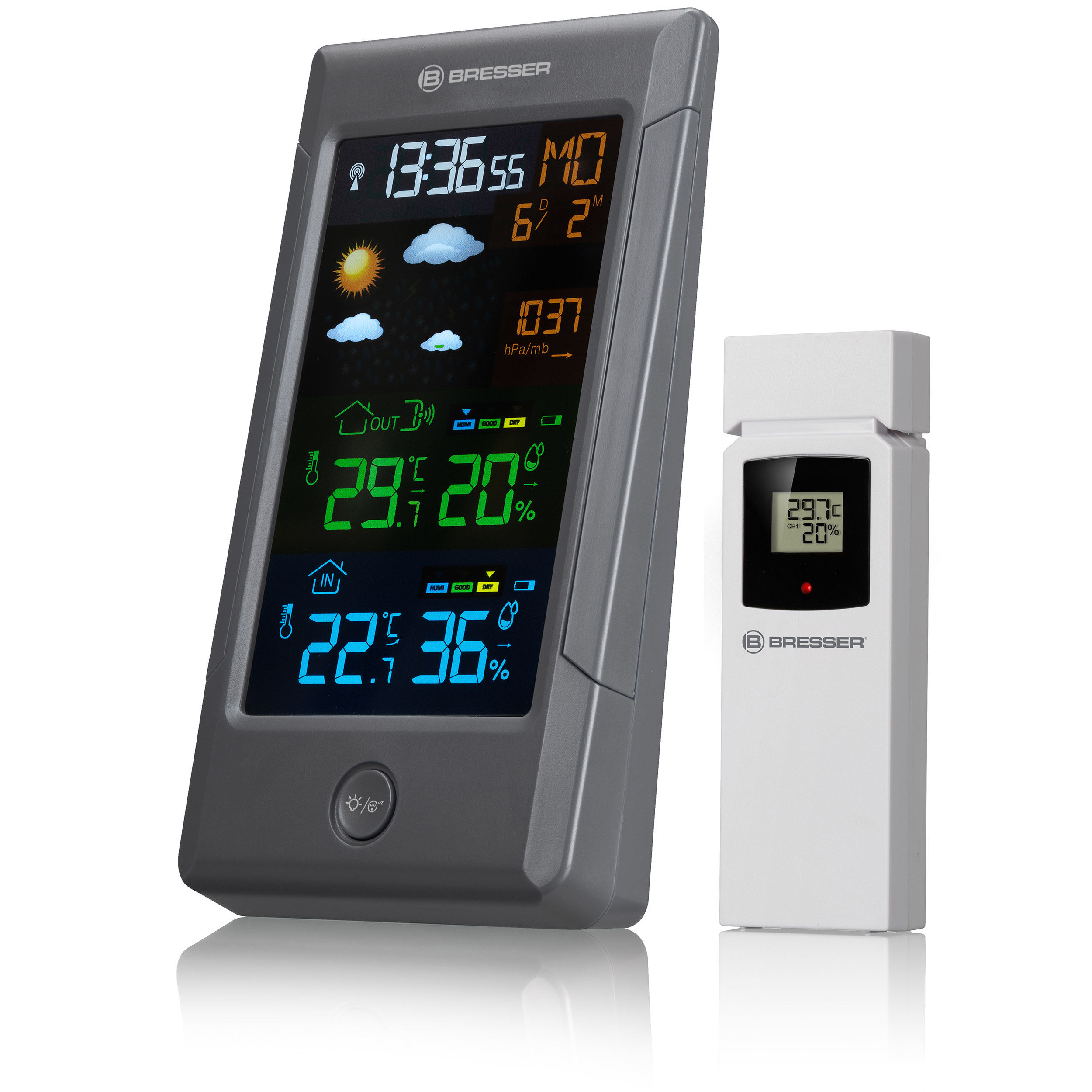 BRESSER ClimateTemp NBF Colour Weather Station with Radio-controlled DCF Clock