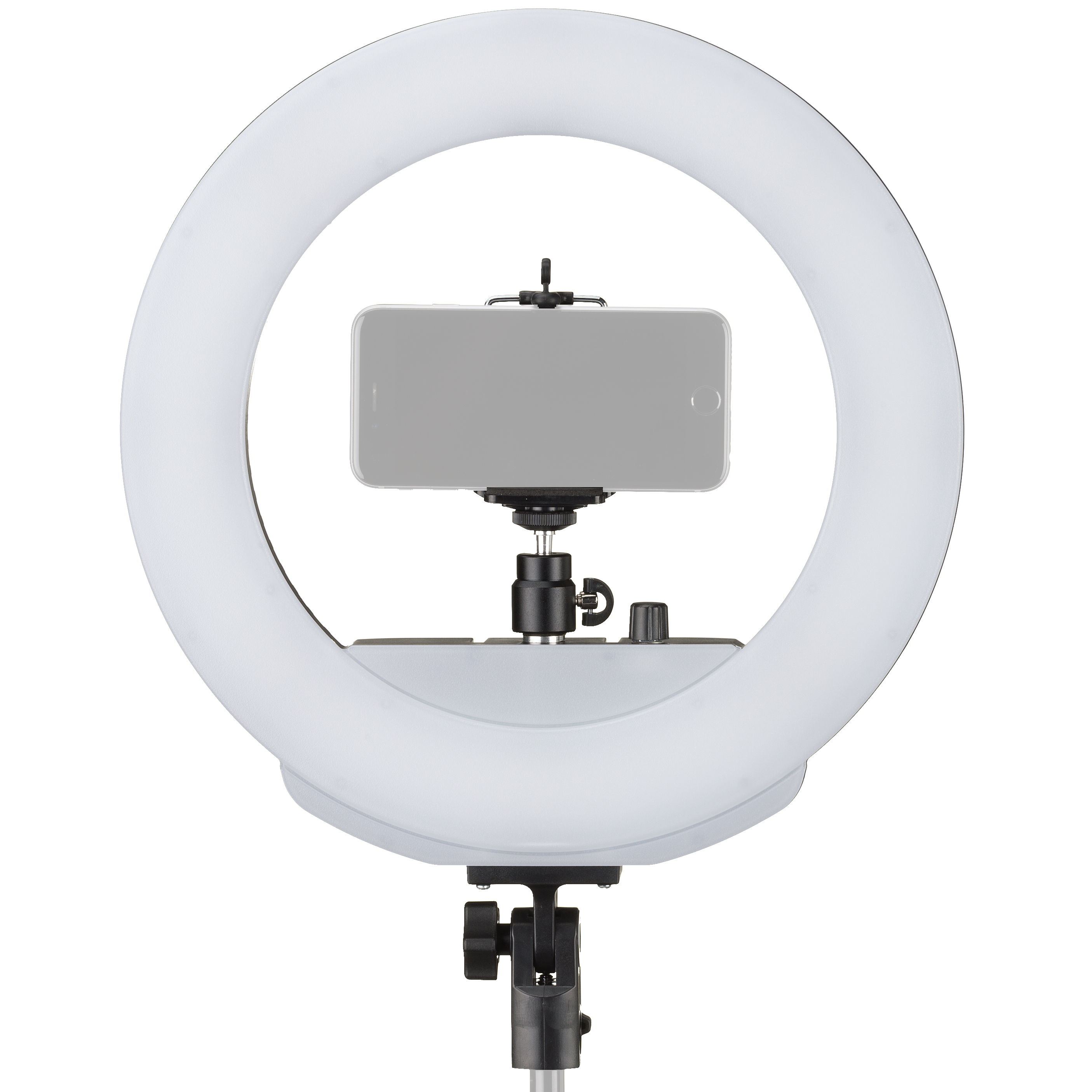 BRESSER MM-26A Bi-Color LED Ring Lamp 24W with Dimmer and Support for Camera and Smartphone inclusive remote trigger