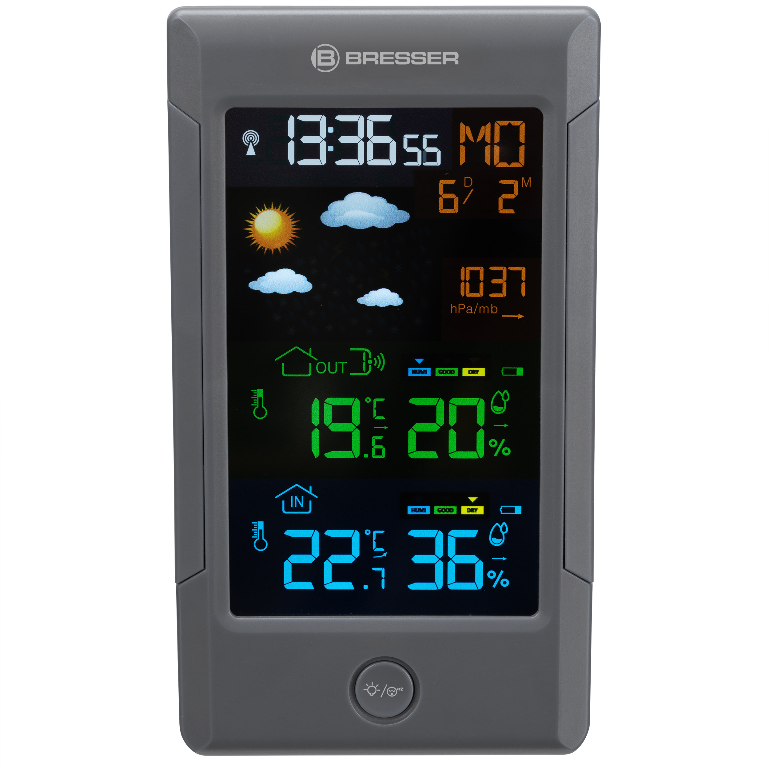 BRESSER ClimateTemp NBF Colour weather station with radio-controlled DCF clock (Refurbished)