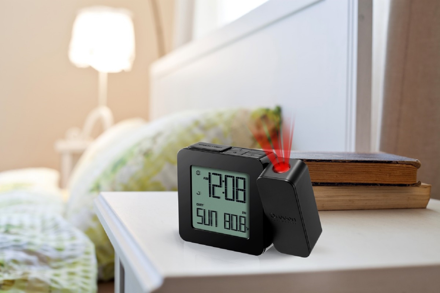 Oregon Scientific Wireless Projection Clock with Indoor Temperature - Black