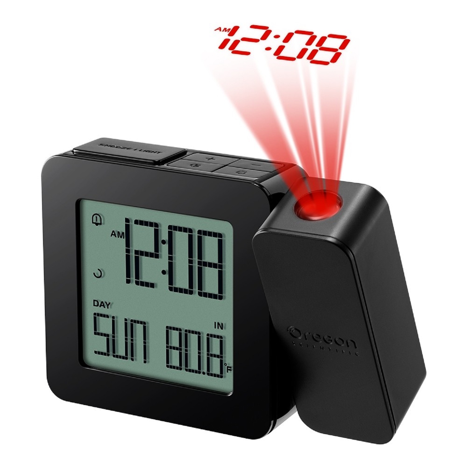 Oregon Scientific Wireless Projection Clock with Indoor Temperature - Black