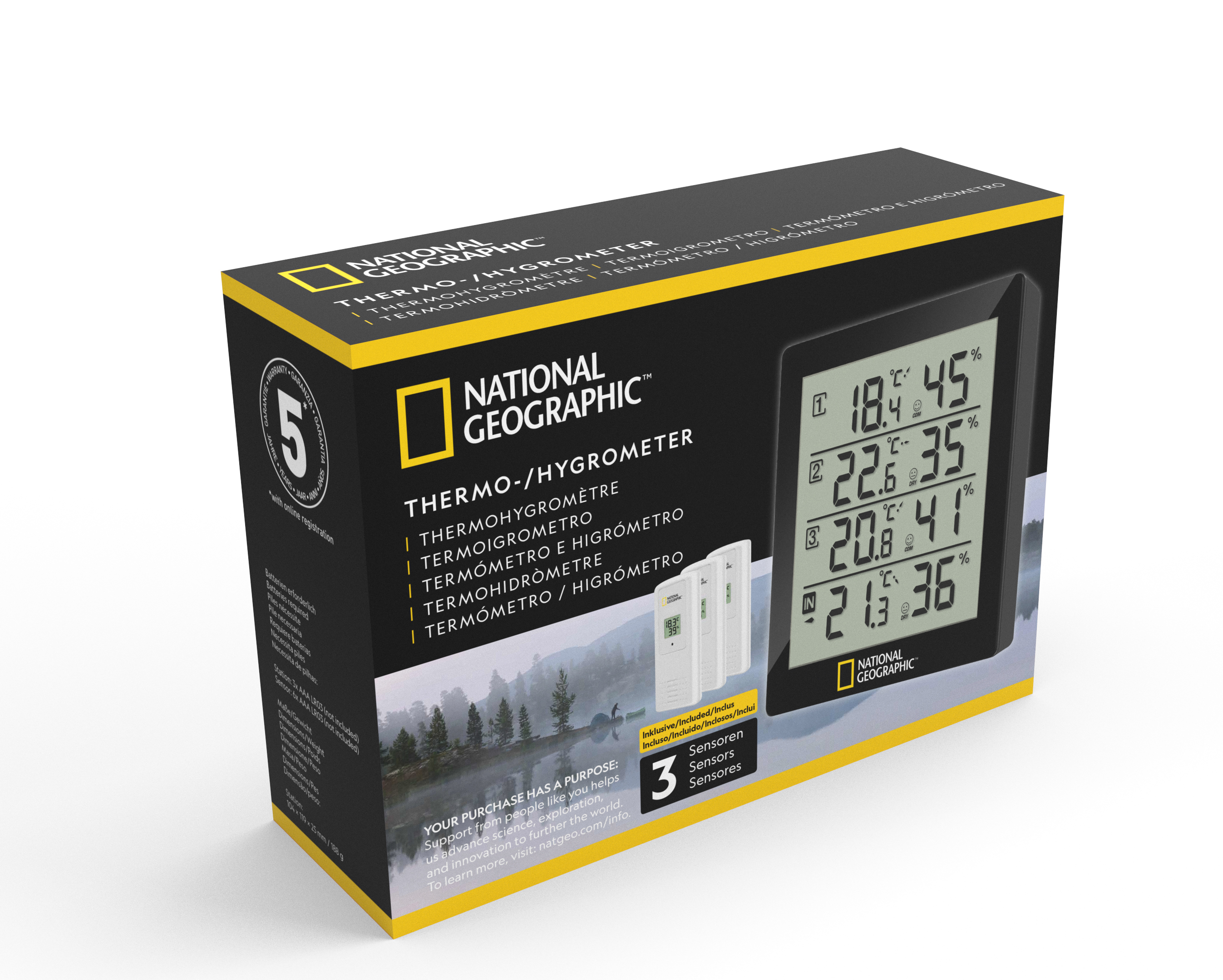 NATIONAL GEOGRAPHIC Thermo-Hygrometer 4 Measurement Results, black