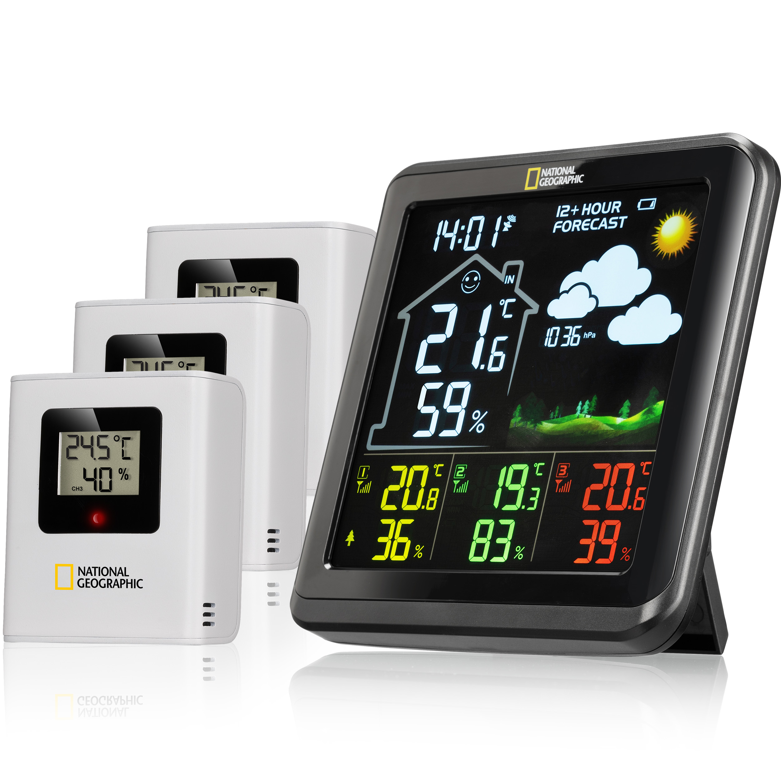 NATIONAL GEOGRAPHIC VA Colour LCD Weather Station incl. 3 Sensors